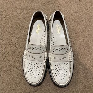 Sebago White  Studded Loafers 8.5